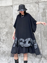Women Stitching Printed Casual Loose Dress